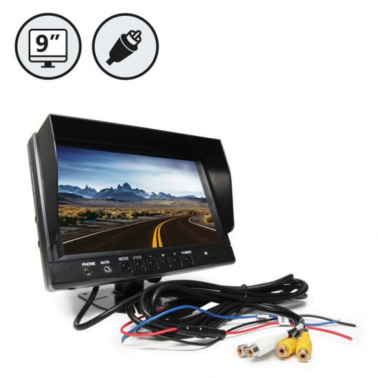 9" TFT LCD Digital Color Rear View Monitor (RCA Connections) - Click Image to Close