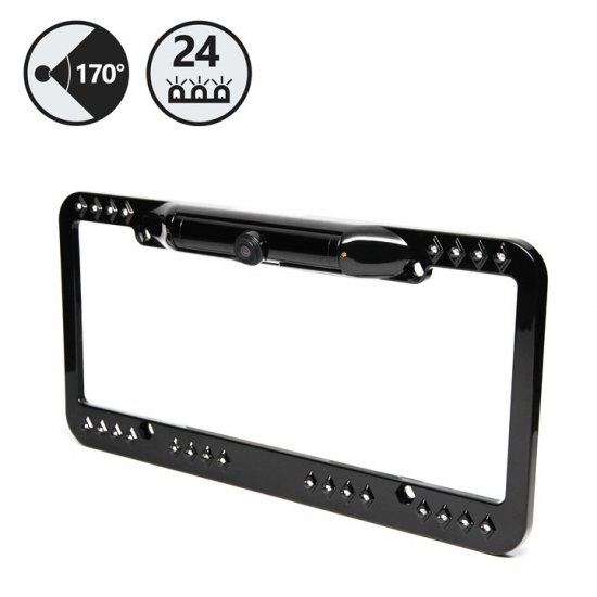 License Plate Backup Camera with 24 Infra-Red Illuminators - Click Image to Close