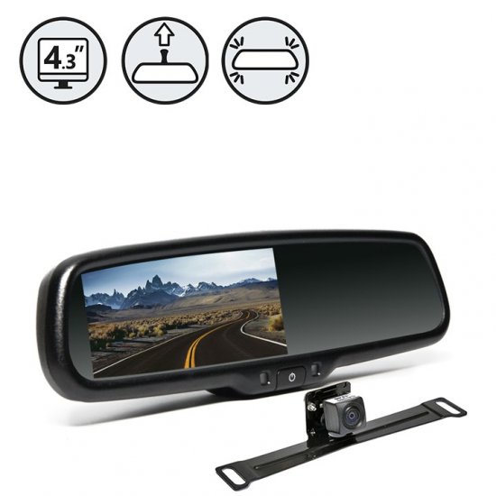 Backup Camera System With Replacement Mirror Display - Click Image to Close