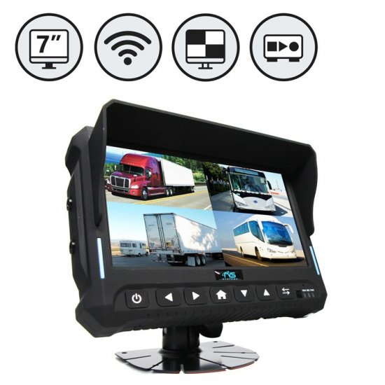 Wireless 7" Quad View Monitor With Built-In DVR - Click Image to Close