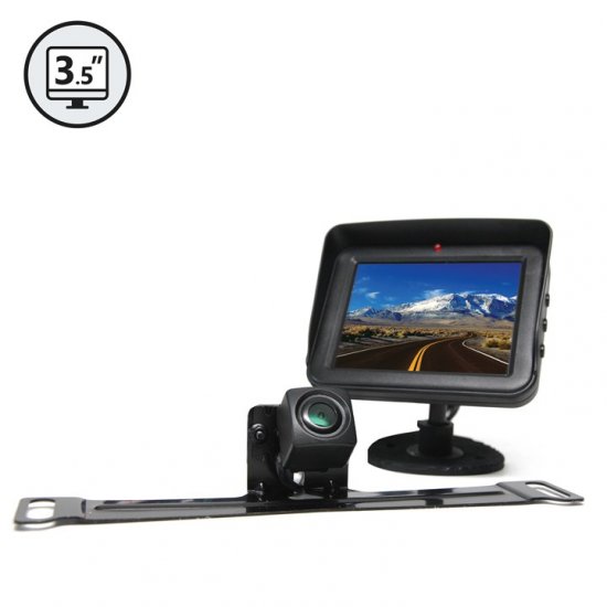 Backup Camera System with License Plate Camera And 3.5" Display - Click Image to Close