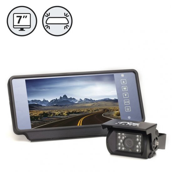 Backup Camera System With 7" Clip-On Mirror Monitor - Click Image to Close