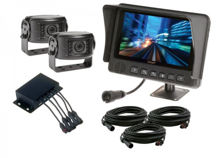 Heavy Duty 7" Waterproof LCD Monitor Two Camera System - Click Image to Close