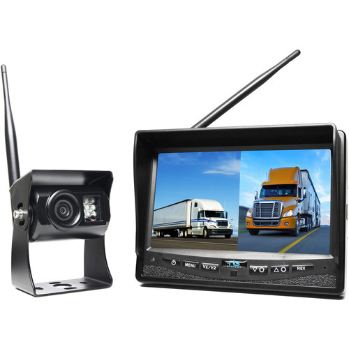 Wireless Backup Camera System w/ 7" Dual Screen Display - Click Image to Close