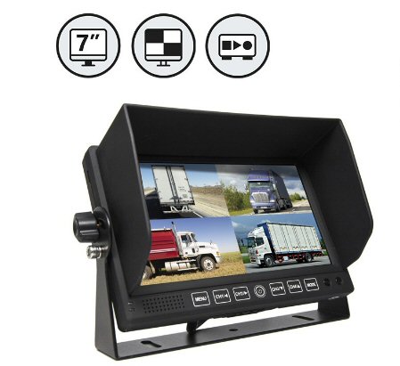 7" TFT LCD Digital Quad View Color Monitor w/ DVR - Click Image to Close