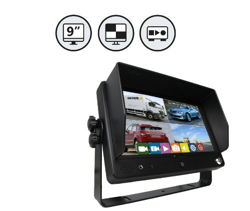9" TFT LCD Digital Quad View Color Monitor with Built-In DVR - Click Image to Close